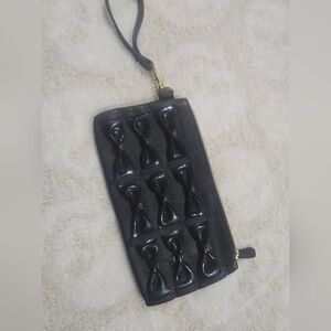 Black Wristlet with Bow Accents